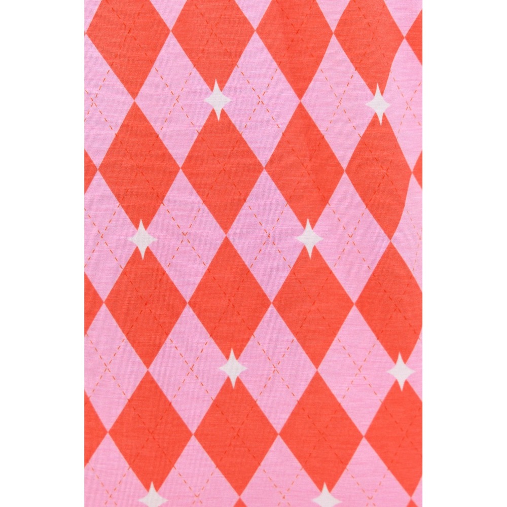 In My Sundays Argyle Pajama Set Pink Size Medium New With Tags - Picture 6 of 10